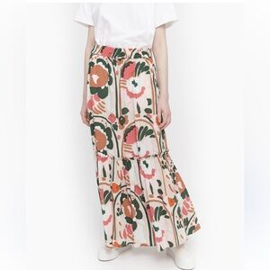 Marimekko Kaaku Karuselli Floral Maxi Skirt - Pink, Green, orange